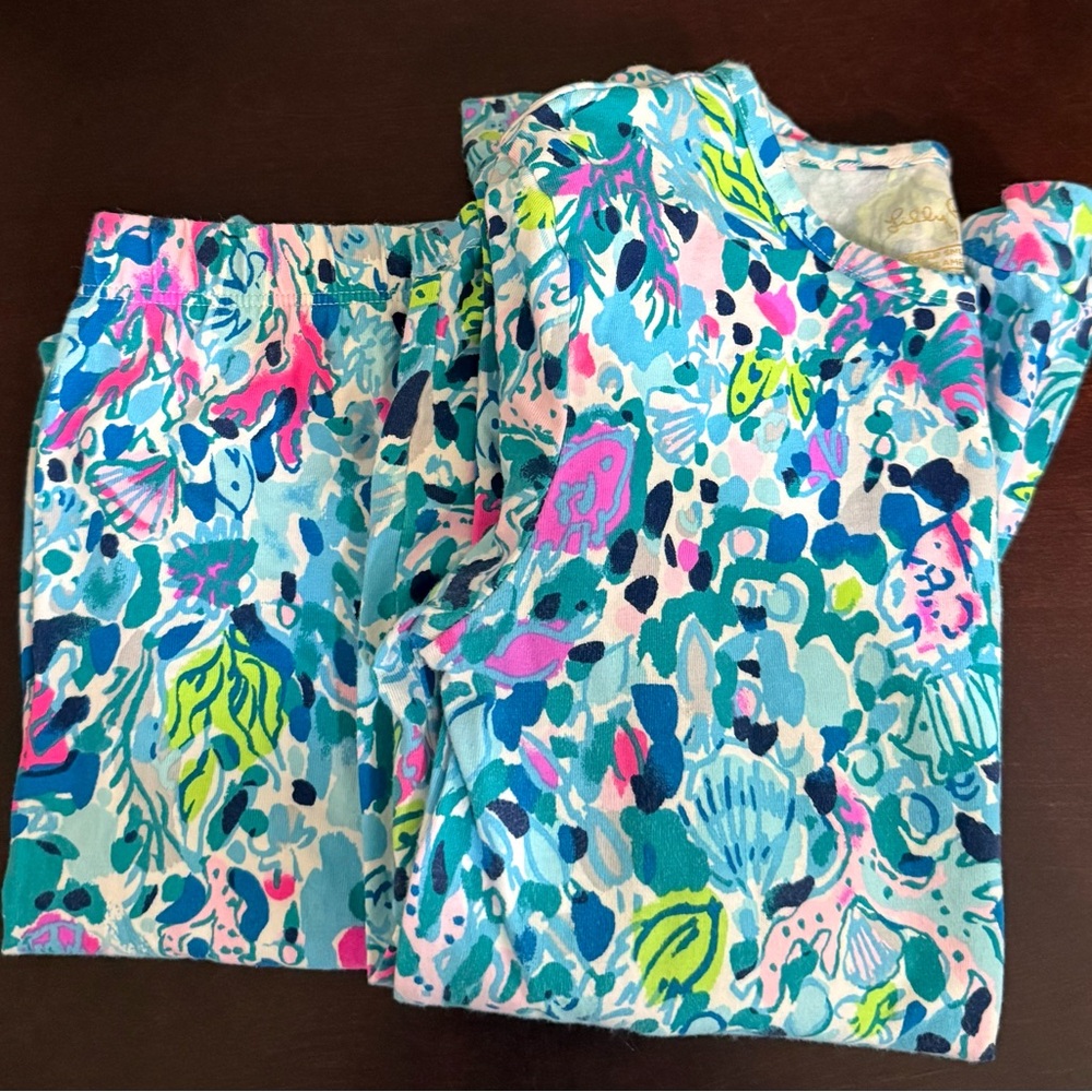Lilly Pulitzer Kids Pajama Set - Blue and Pink